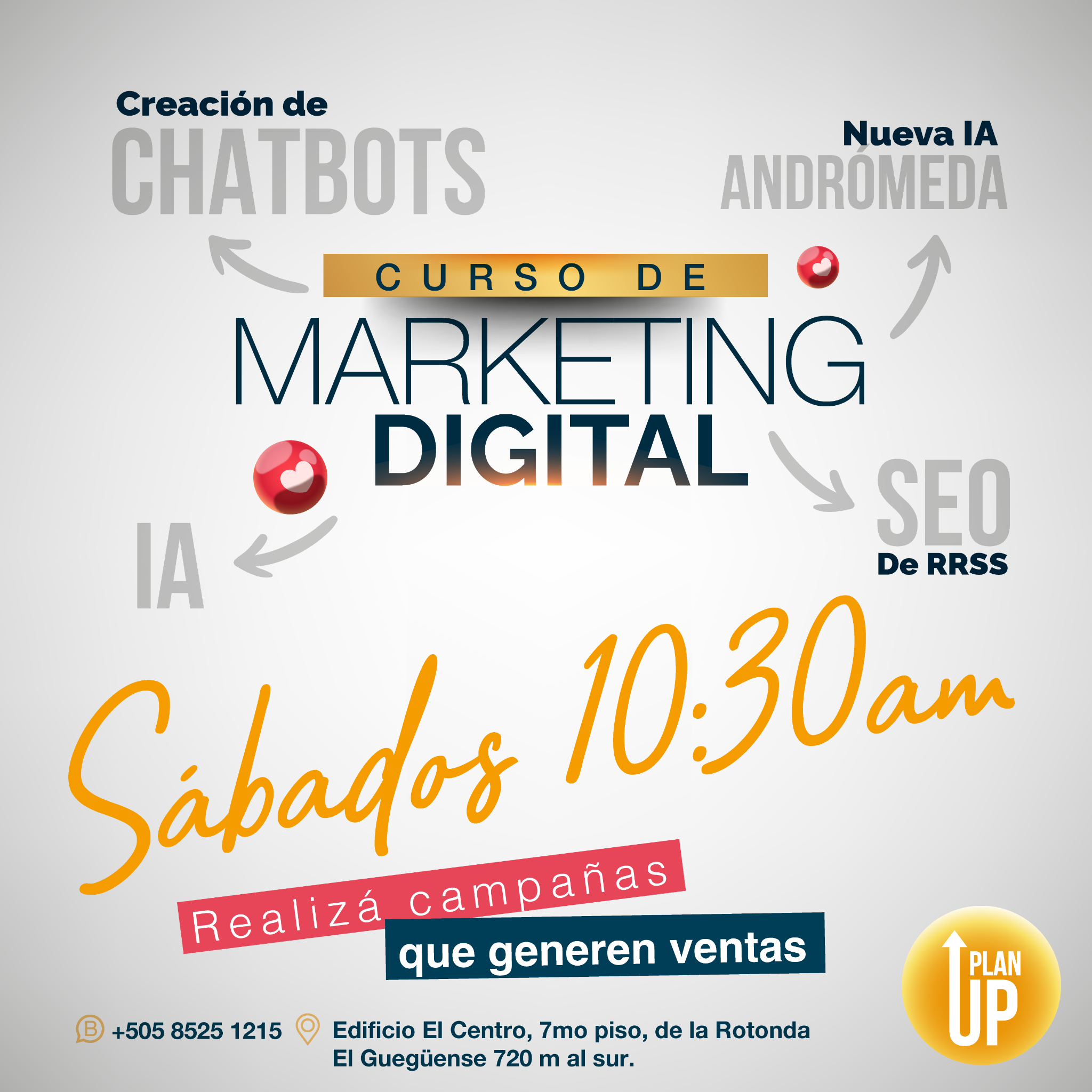 Plan UP Academy - Marketing Digital en Nicaragua Facebook ad: Curso de Marketing Digital Sabatino