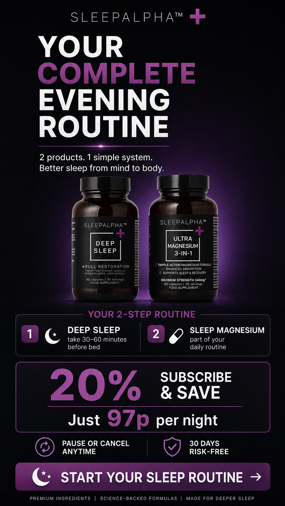 Sleepalpha UK Facebook ad