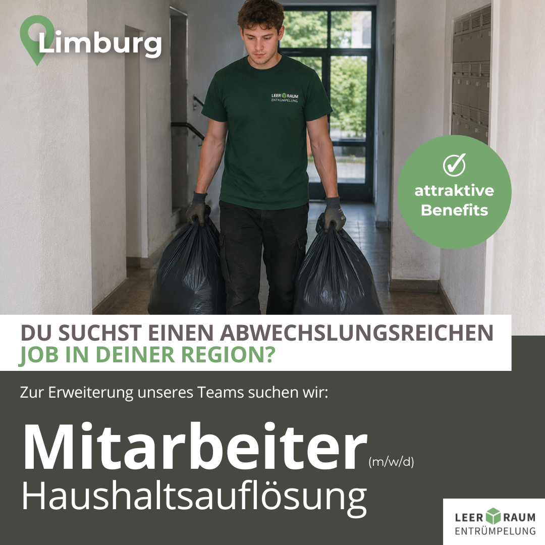 JobAdvertiser Facebook ad: Entrümpelungshelfer (m/w/d) in Limburg gesucht!