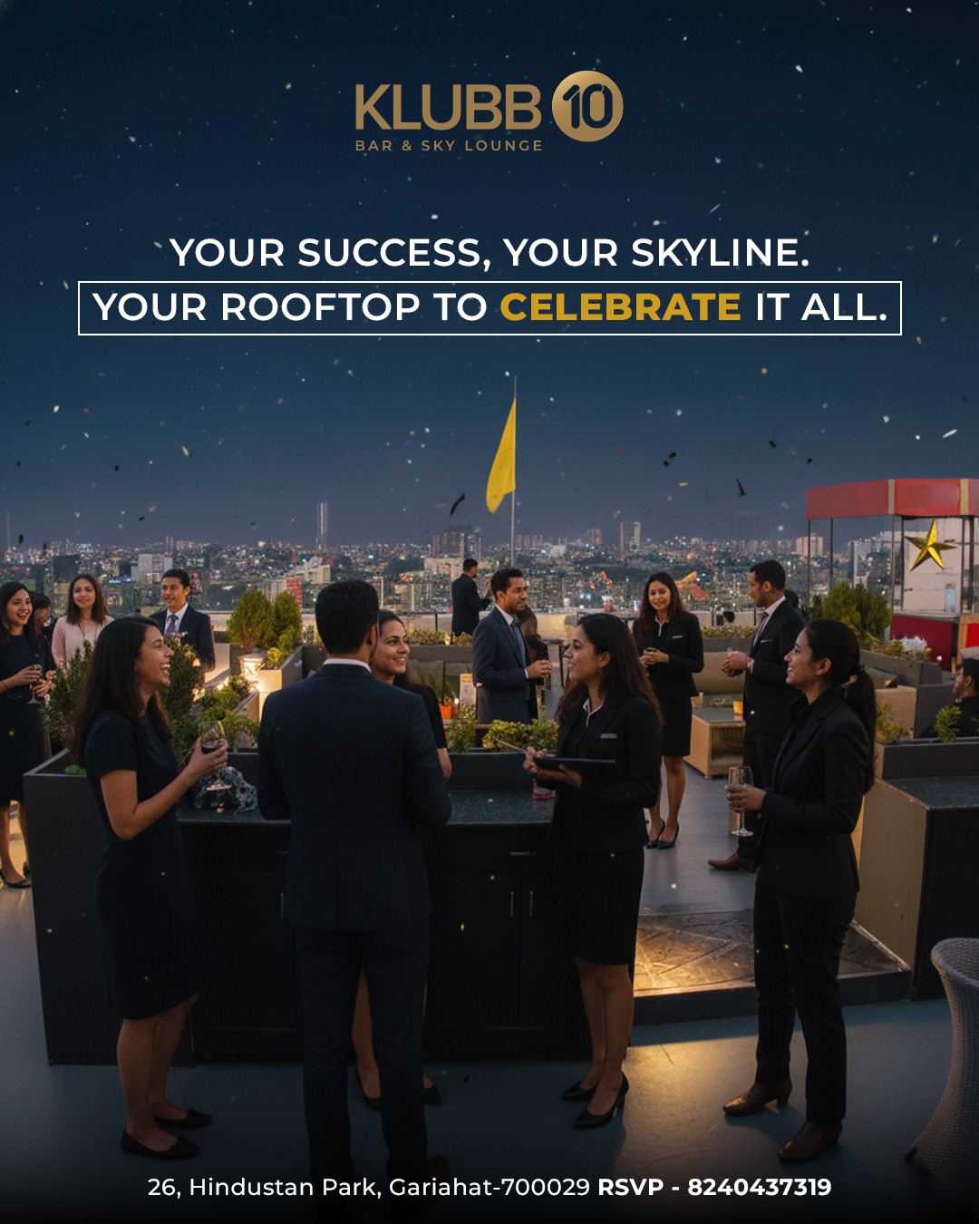Klubb 10 Facebook ad: Rooftop Corporate Party Packages