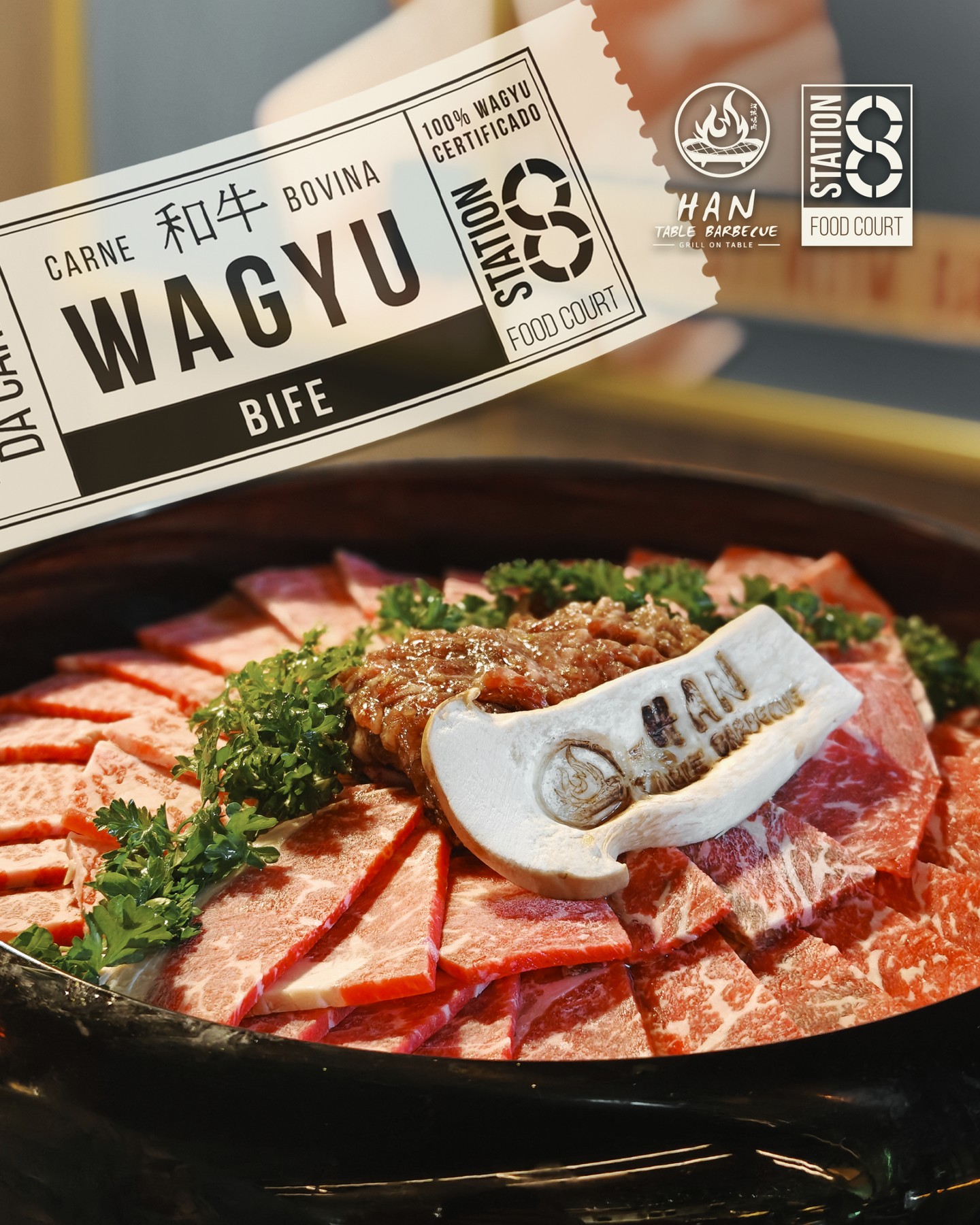 Station8 - Rossio Food Court Facebook ad: Barbacue Coreano especializado em Wagyu