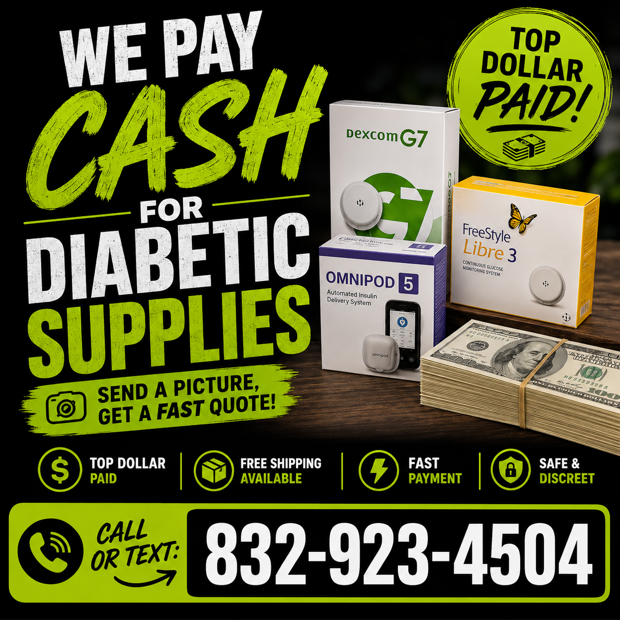 The Gold Spot Facebook ad: Cash 4 Diabetic Supplies