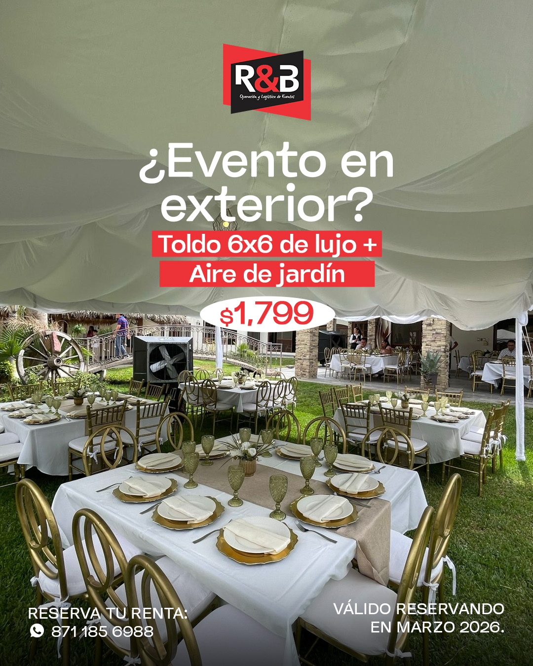 R&B Lounge Facebook ad: ¡Quiero apartar!