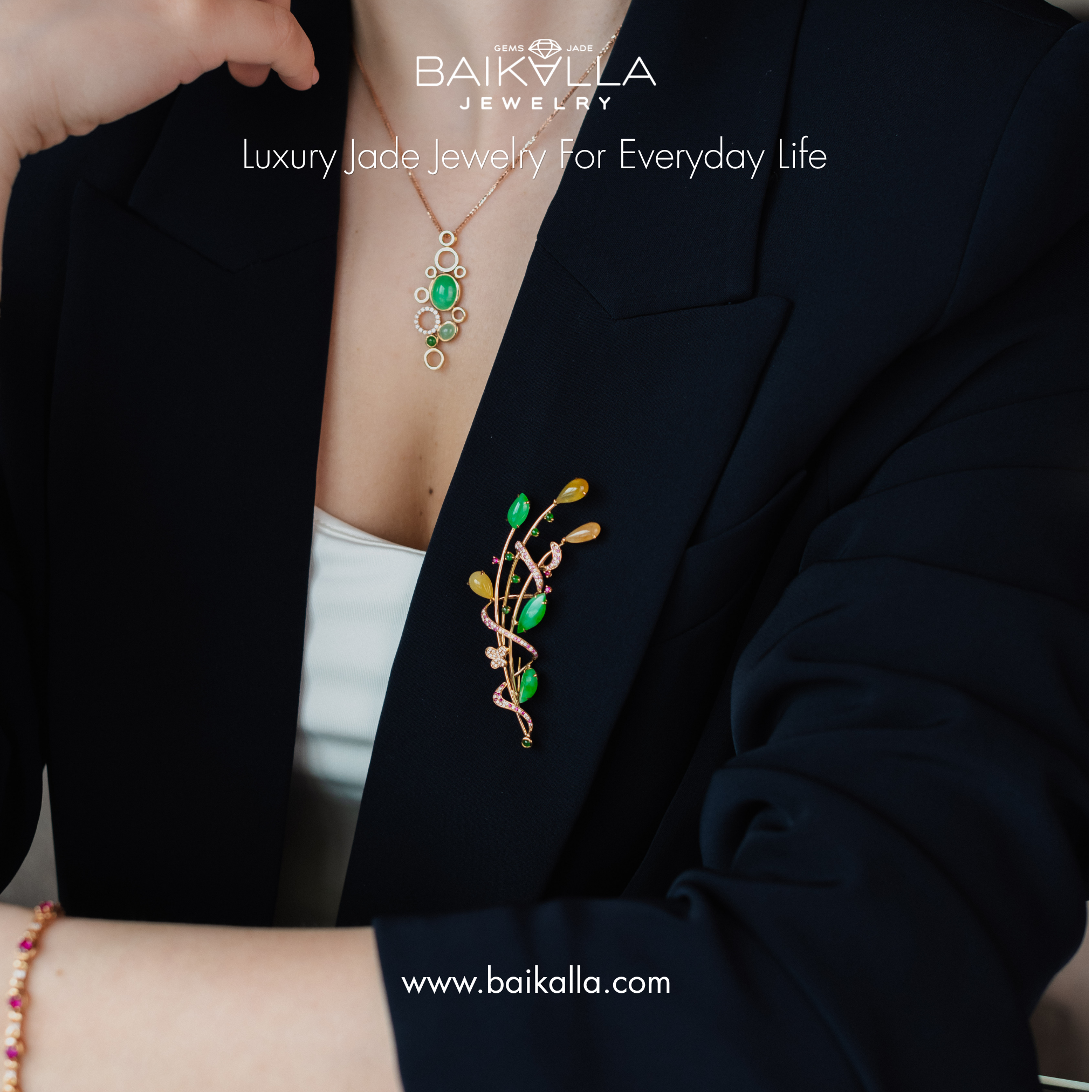 Baikalla Jewelry - Fine Jadeite Jade Jewelers Facebook ad: Discover a natural jade piece that is uniquely yours.