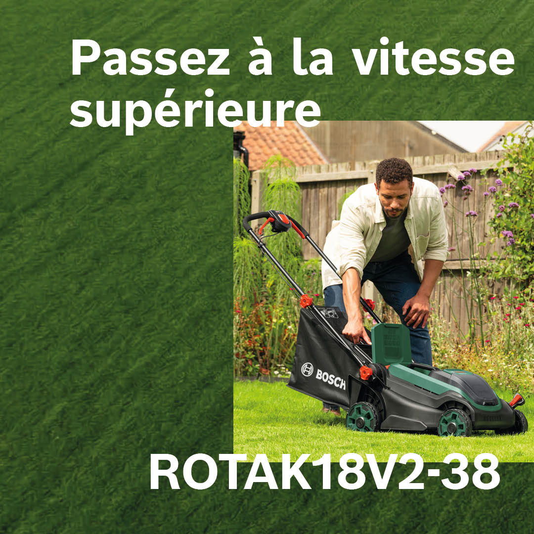 Bosch DIY and Garden Facebook ad: Passez à la vitesse supérieure avec une puissance…