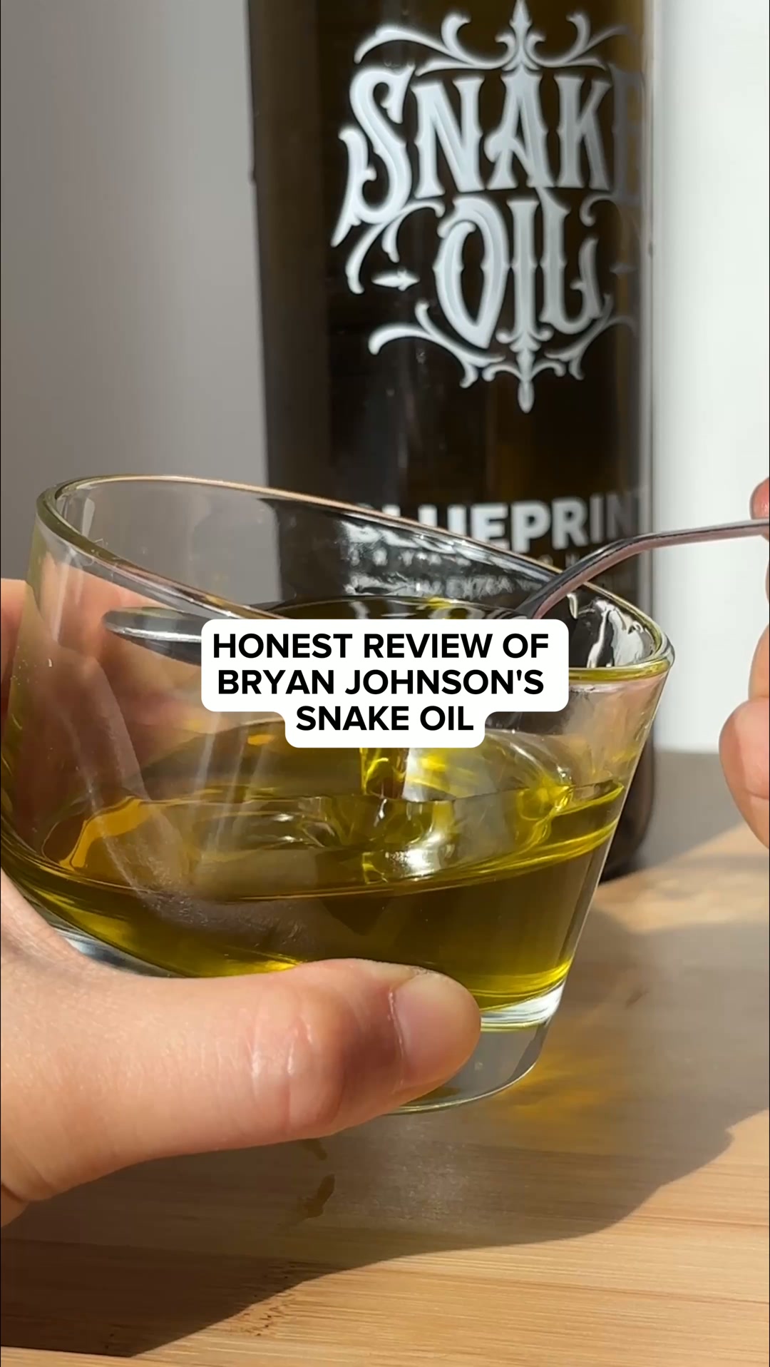 Blueprint Longevity Facebook ad: Extra Virgin Olive Oil made for Longevity.