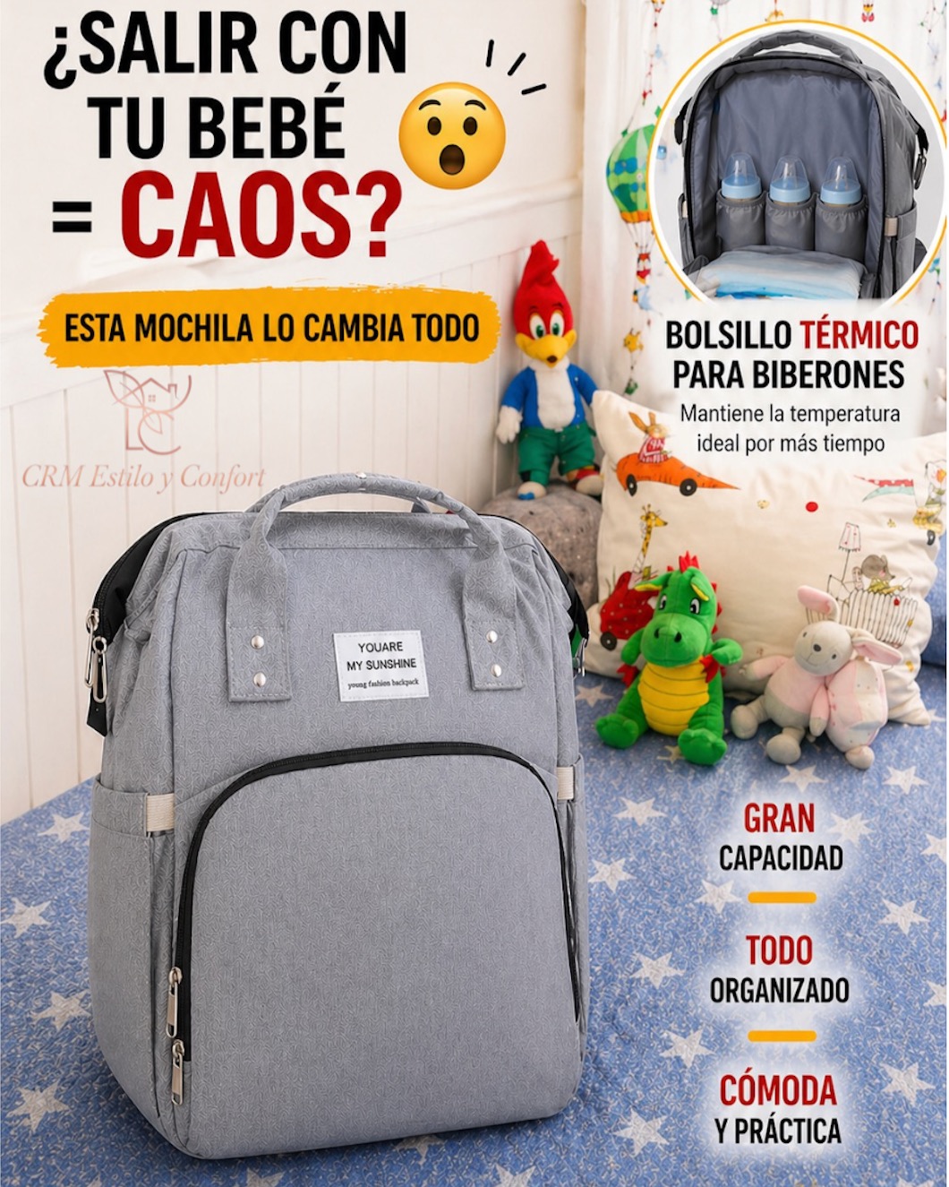 CRM Estilo y Confort Facebook ad: Mochila BebéNest 3 en 1