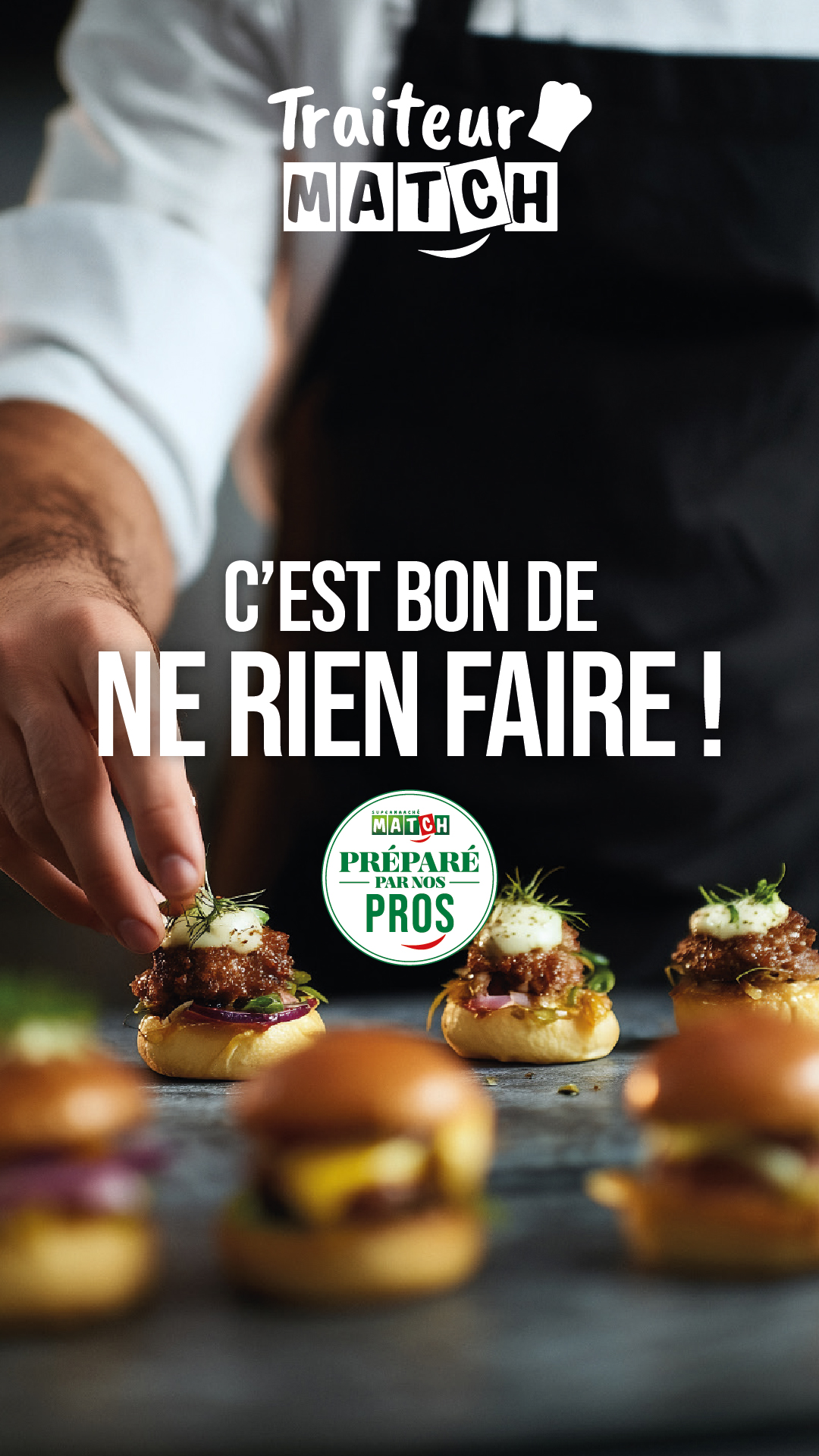 Supermarché Match Facebook ad: Commandez sur Match Traiteur