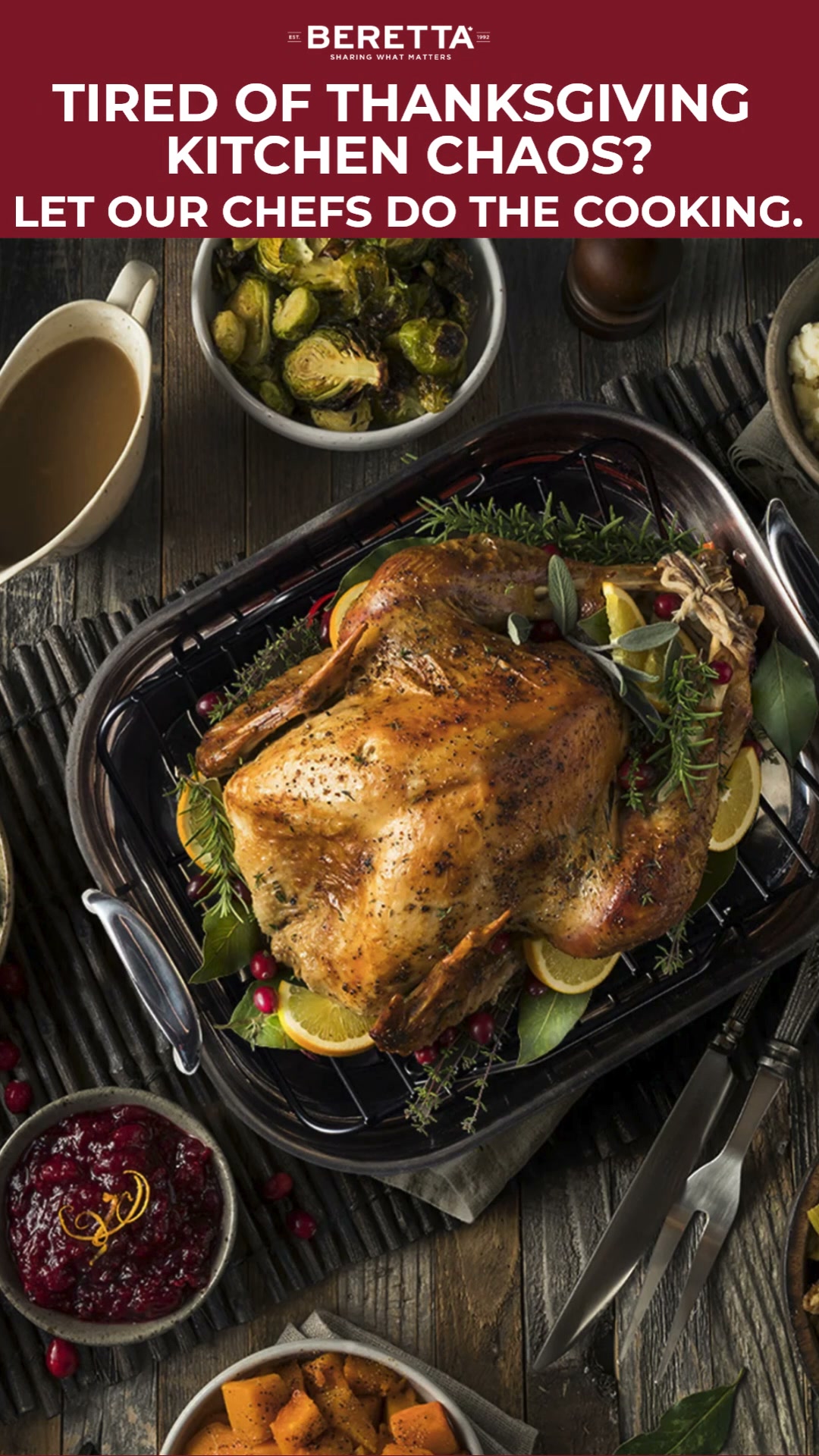 Beretta Farms Facebook ad: Let Our Chefs Do The Cooking This Year