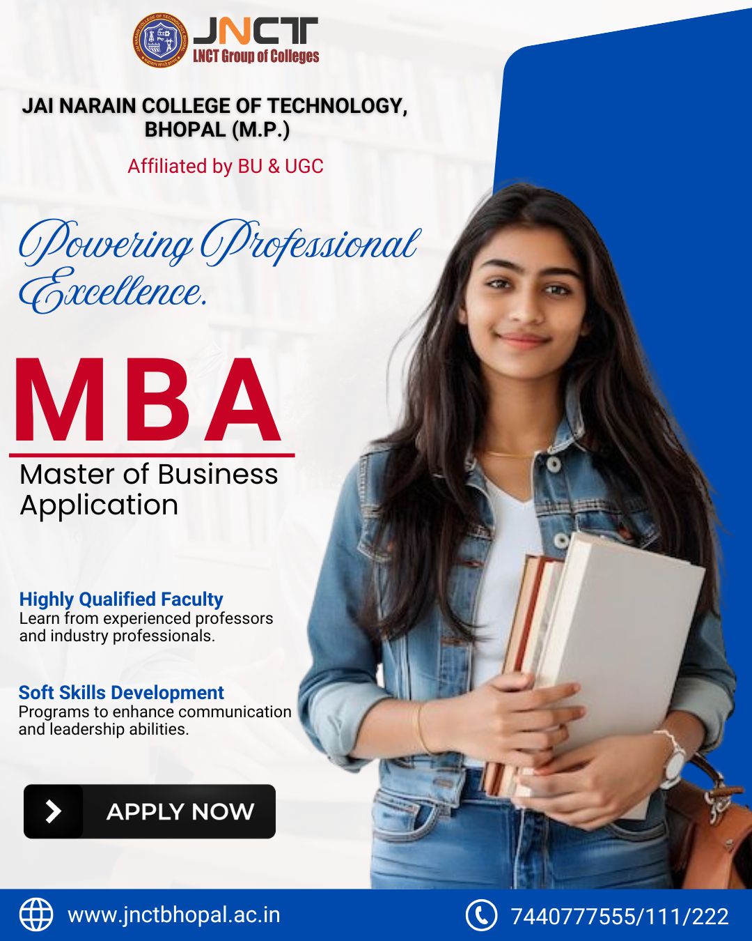 JNCT Professional University Facebook ad: MBA Admissions Open, JNCT