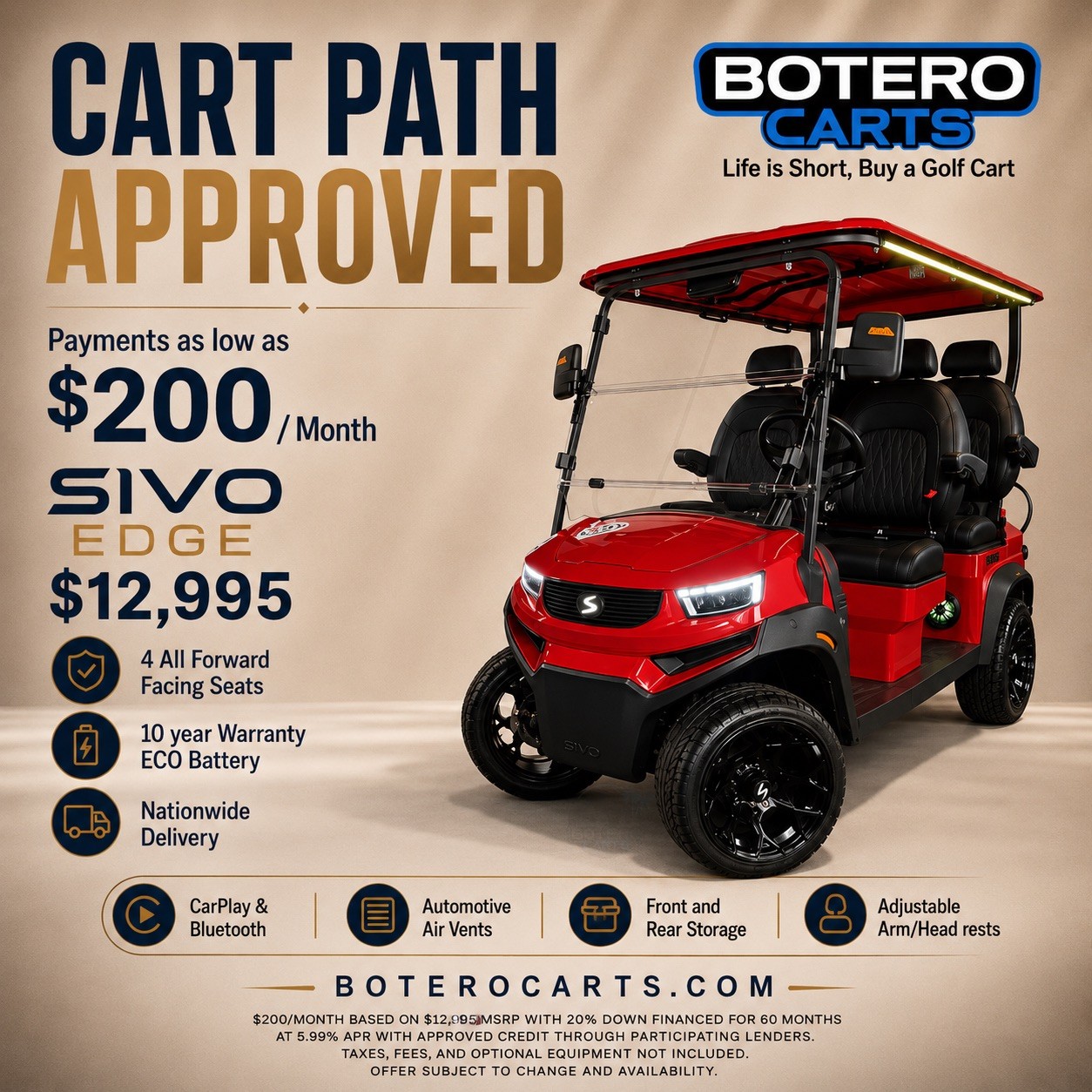 Botero Carts South Atlanta Facebook ad: SIVO with A/C only $12995