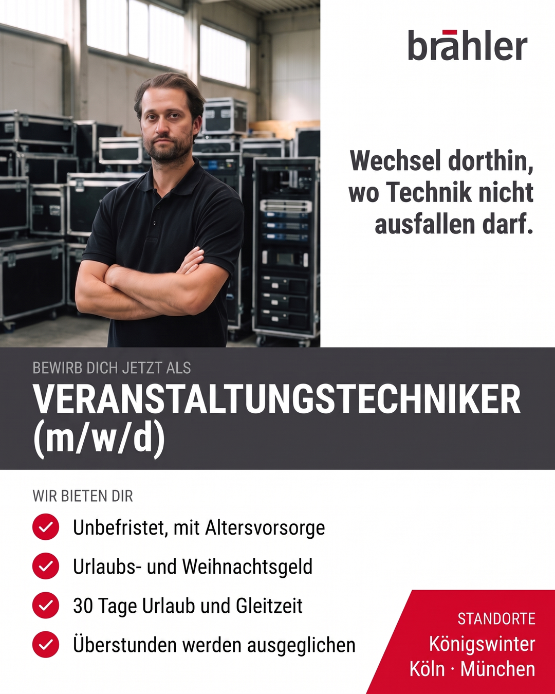 Brähler ICS Konferenztechnik Facebook ad: Bewerben in drei Minuten