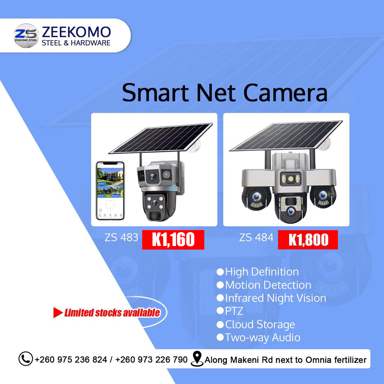 Zeekomo Steel Facebook ad: Keep an eye on your home or business…