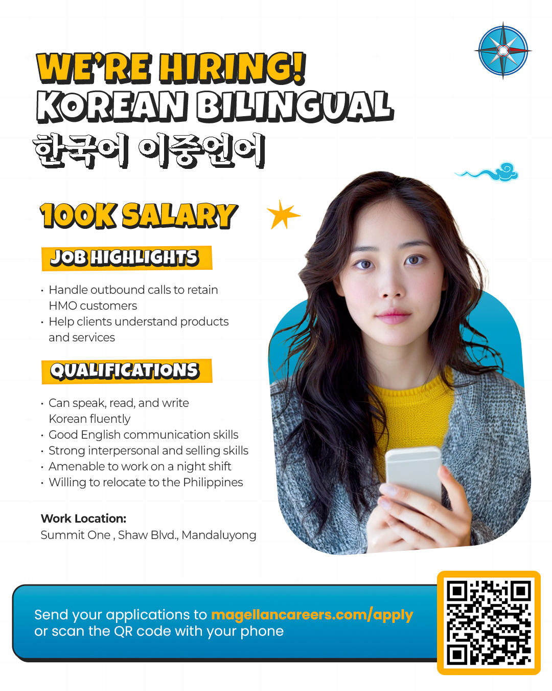 Magellan Solutions - Careers Facebook ad: Hiring Korean Bilingual Customer Service Representatives
