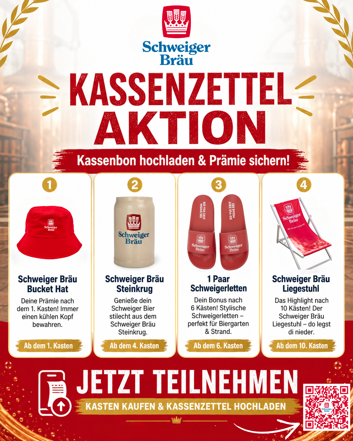 Schweiger Bräu Facebook ad: Schweiger Bräu kaufen und Prämien sichern