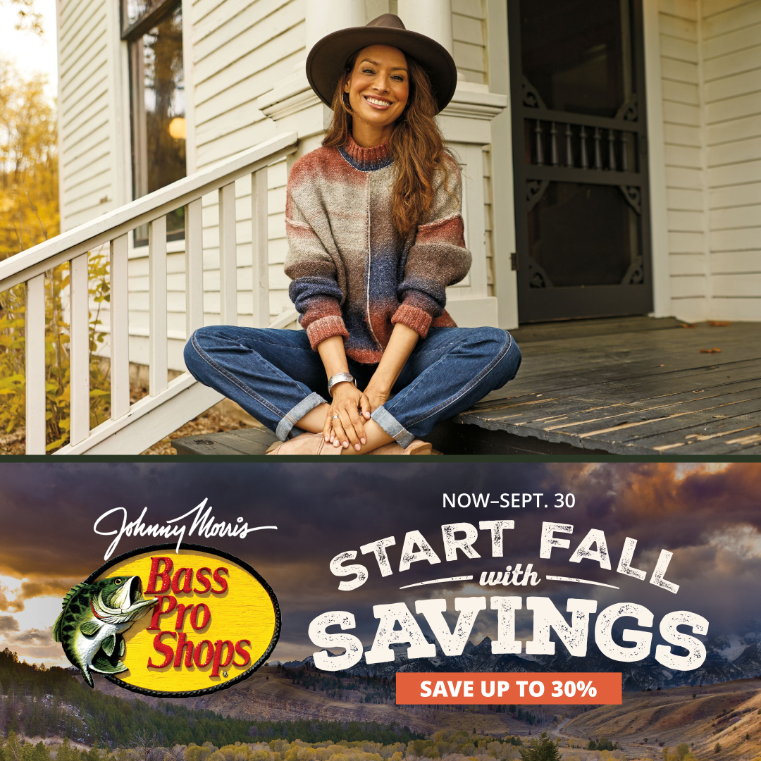 Bass Pro Shops Facebook ad: Start Fall with Savings.