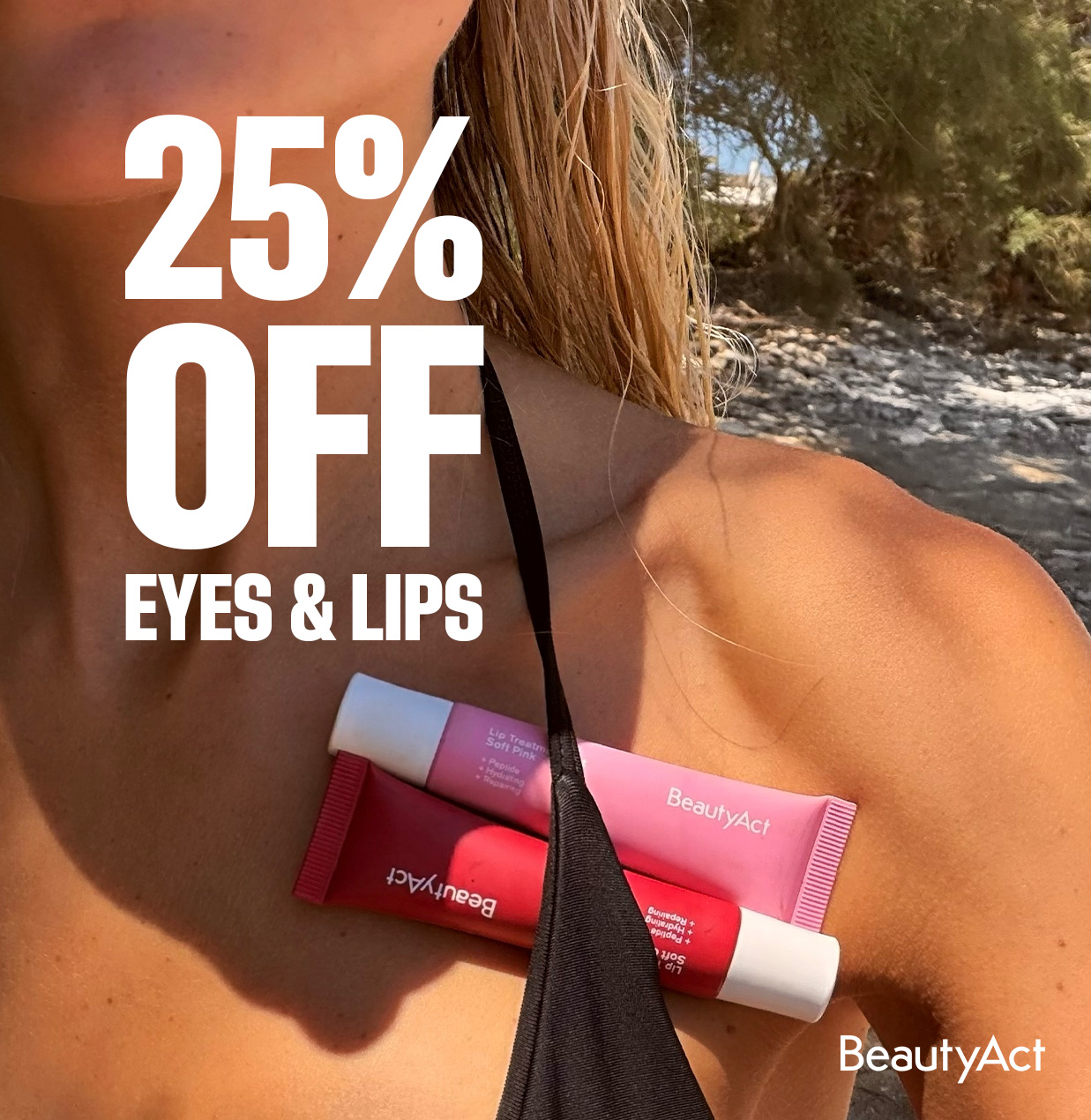 BeautyAct Facebook ad: 25% på alla ögon- & läpprodukter