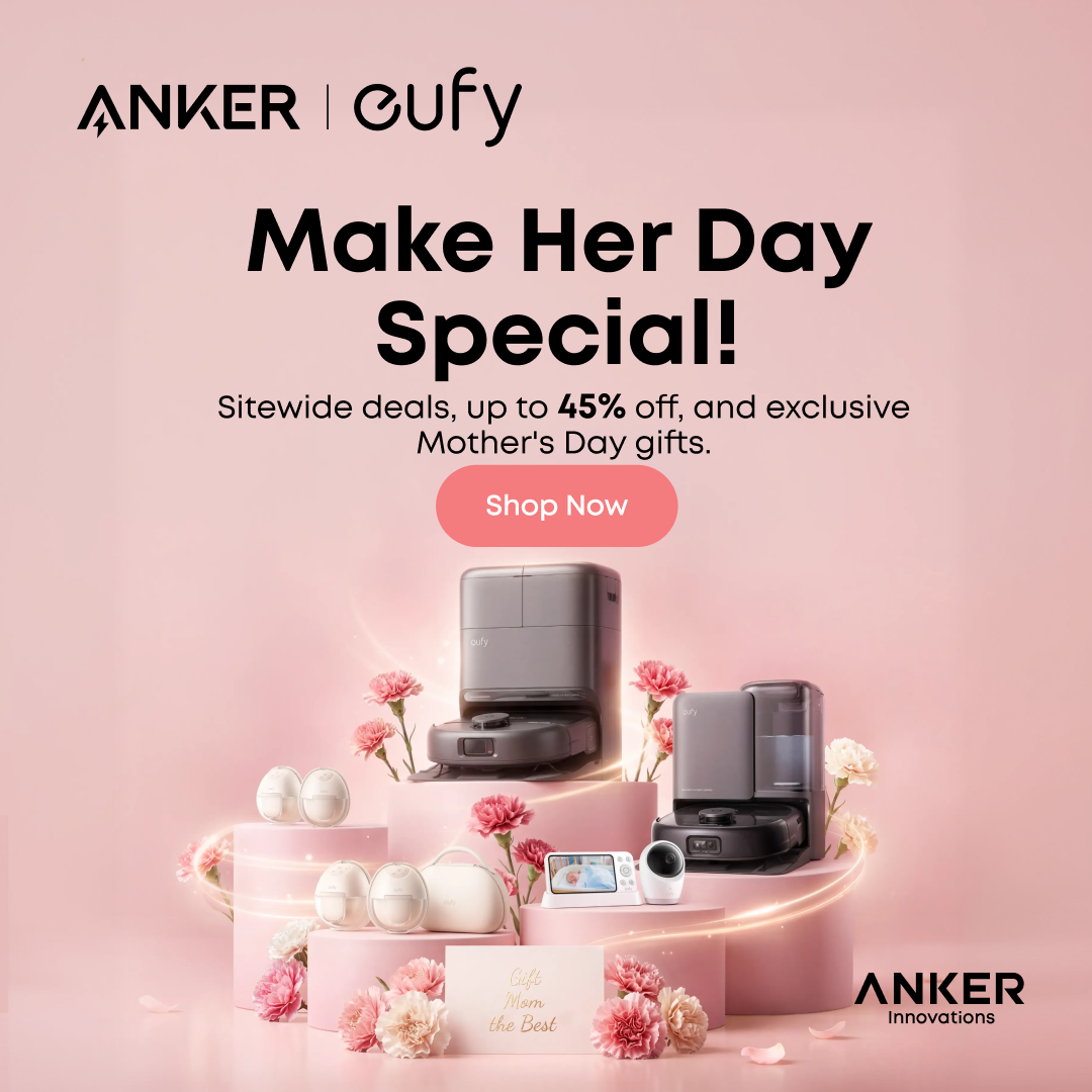 Eufy SG Facebook ad: Eufy Mother’s Day: 45% Off + Gifts
