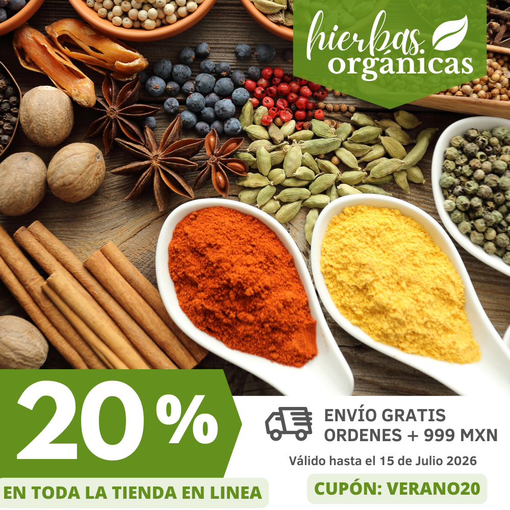 Hierbas Orgánicas Facebook ad: 20% OFF en Julio