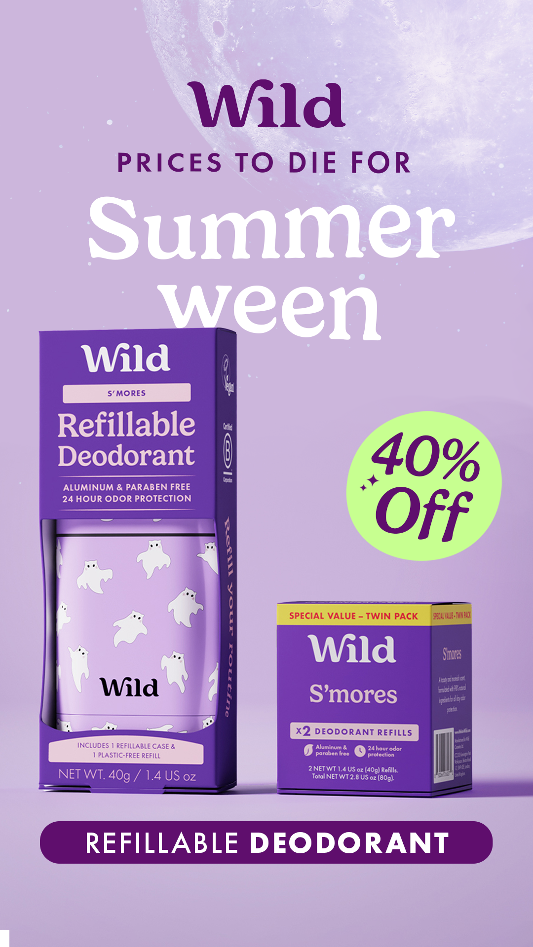 Wild Facebook ad: Get 40% off our Summerween sale!