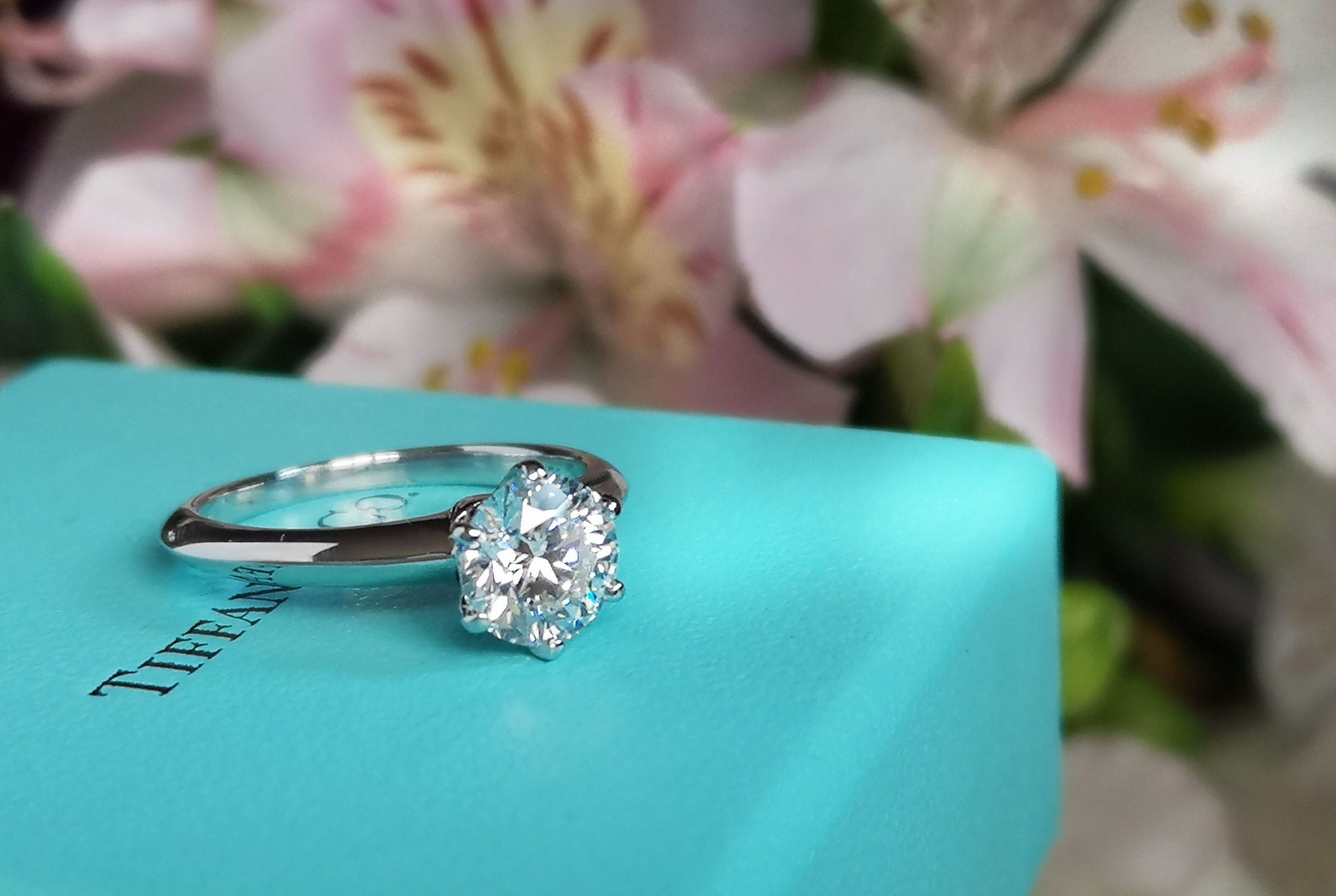Bloomsburymanor Facebook ad: Perfect, Proposal-Ready, Pre-owned Tiffany Engagement Rings.