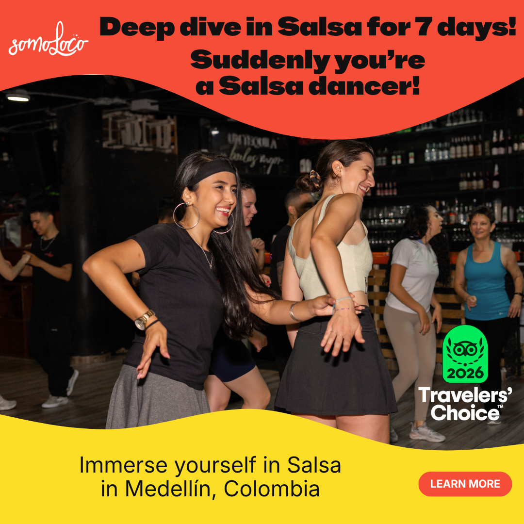 Somoloco Facebook ad: �LEARN SALSA IN MEDELLÍN COLOMBIA���