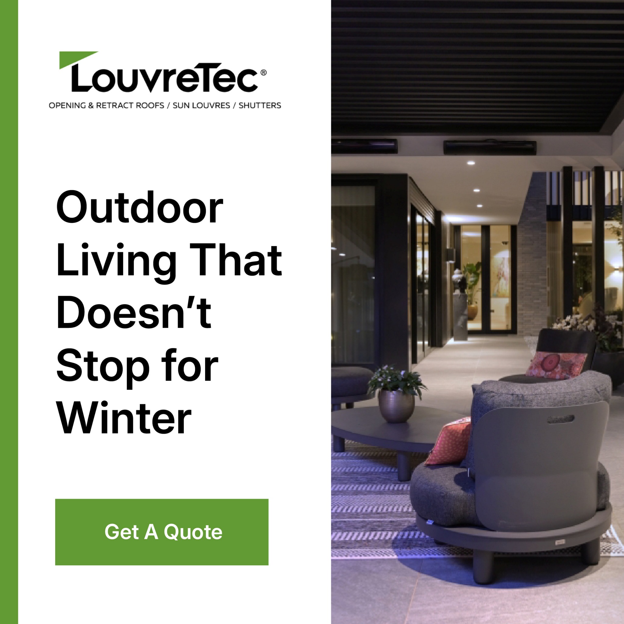 Louvretec Opening Roofs & Sun Louvres Facebook ad