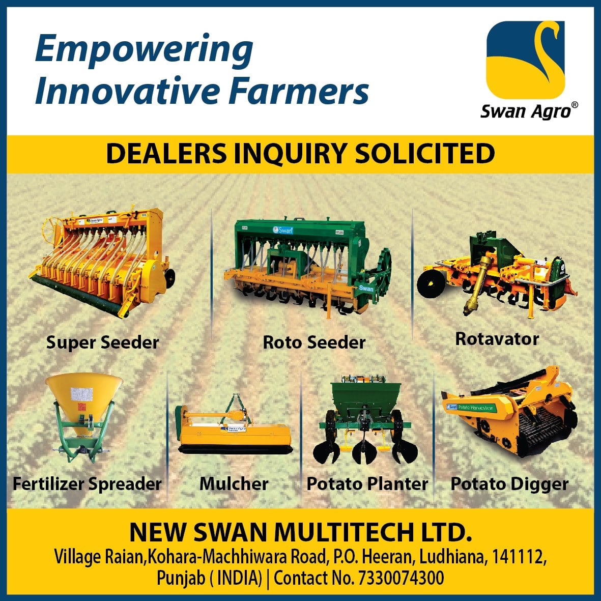 SWAN AGRO Facebook ad: New Swan Multitech Limited is one of the…