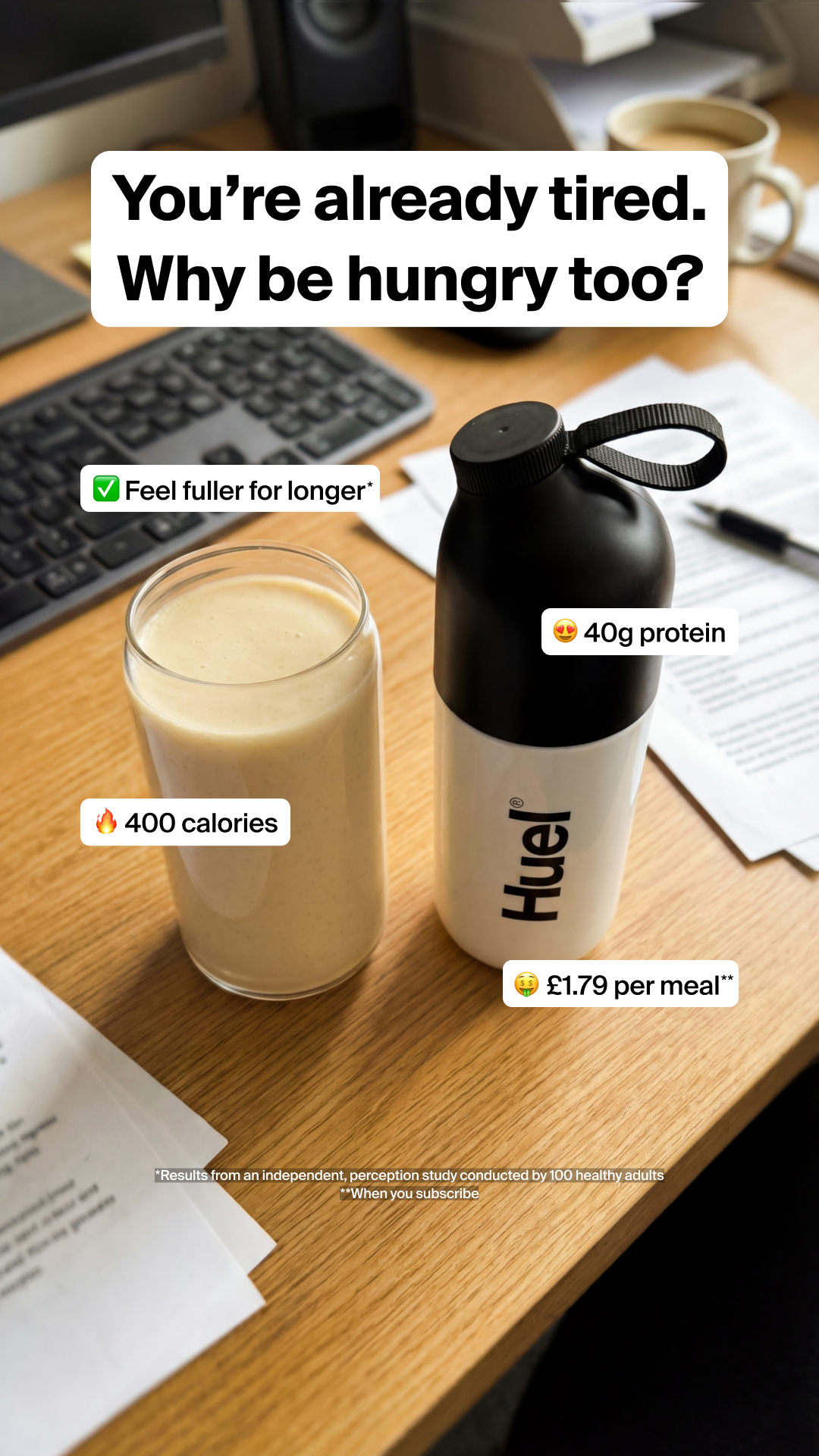Huel Facebook ad