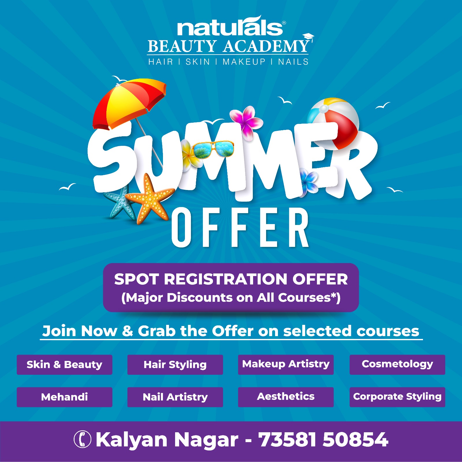 Naturals Beauty Academy Facebook ad: Start Your Beauty Career Today!