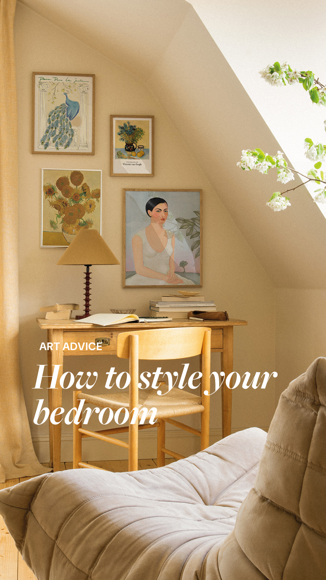 Desenio Facebook ad: L’art pour une chambre apaisante.