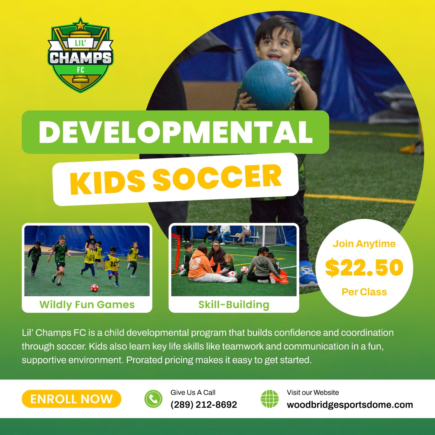 Woodbridge Sports Dome Facebook ad: Lil’ Champs FC - Woodbridge Sports Dome