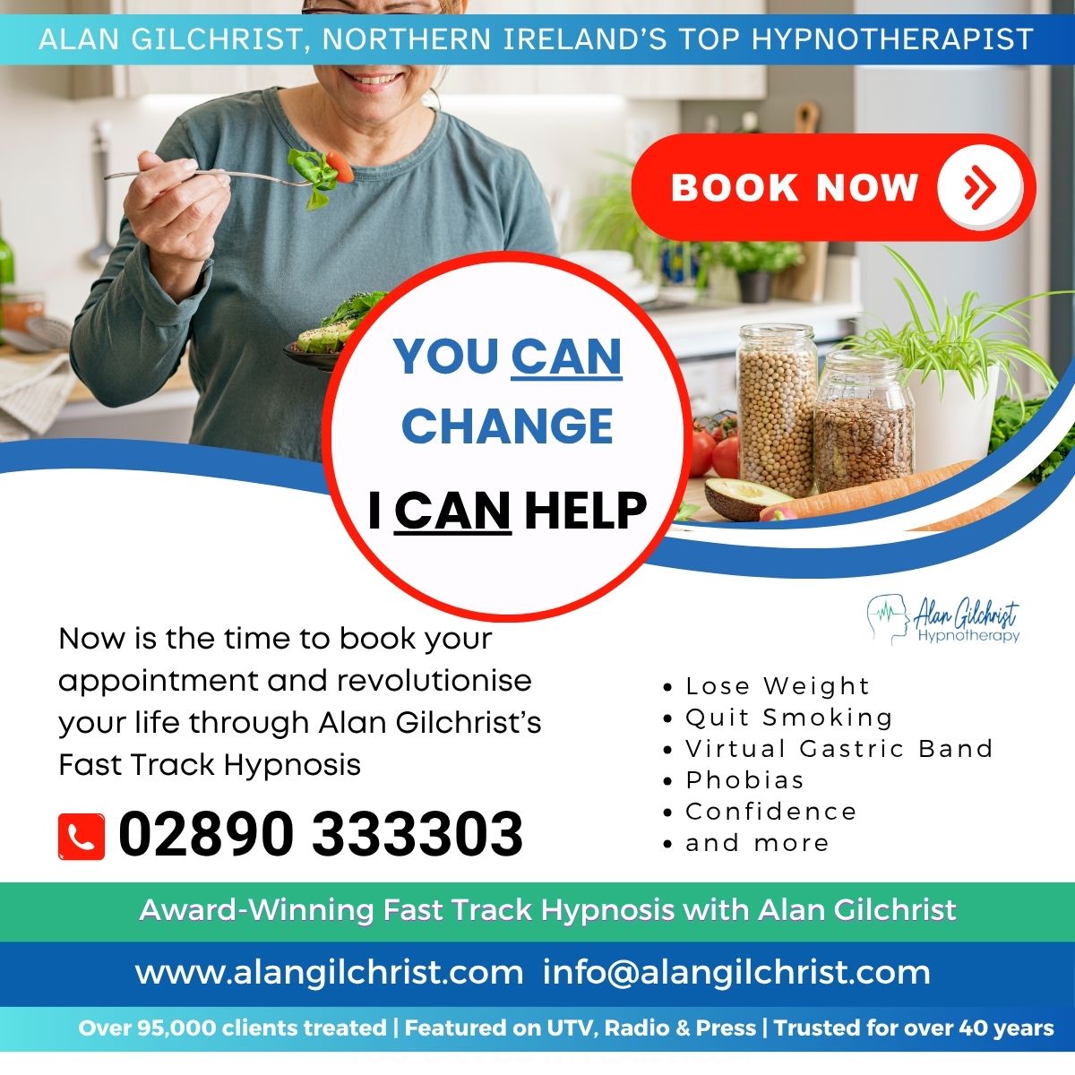 Alan Gilchrist - Northern Ireland's Top Hypnotherapist Facebook ad: Next Clinic: Lodge Hotel, Coleraine