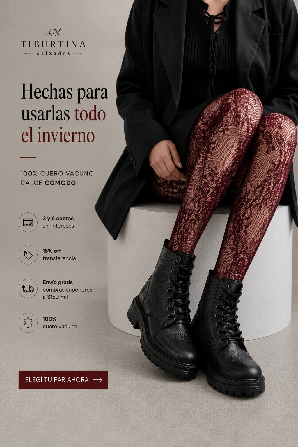 tiburtina Facebook ad: Zapatos de cuero que vas a usar siempre
