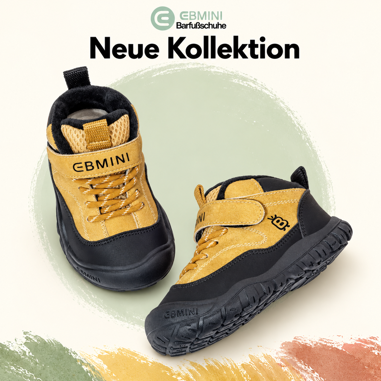 Ebmini - Kids Facebook ad: EBMINI Barfußchuhe, die Kindern Freiheit schenken.