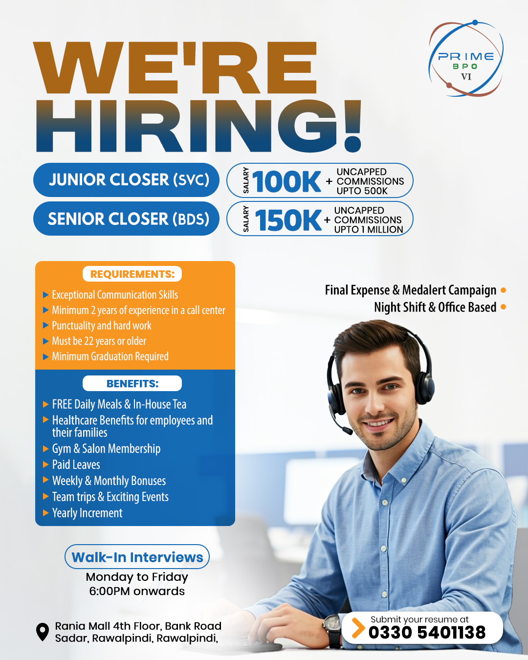 Prime BPO 6 Facebook ad: High-Income Career!