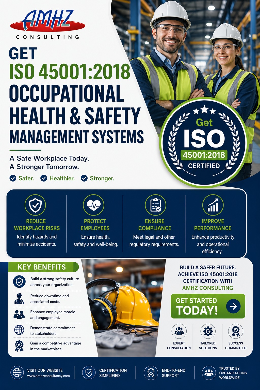 AMHZ Consultancy Facebook ad: Get ISO 45001:2018 Certified