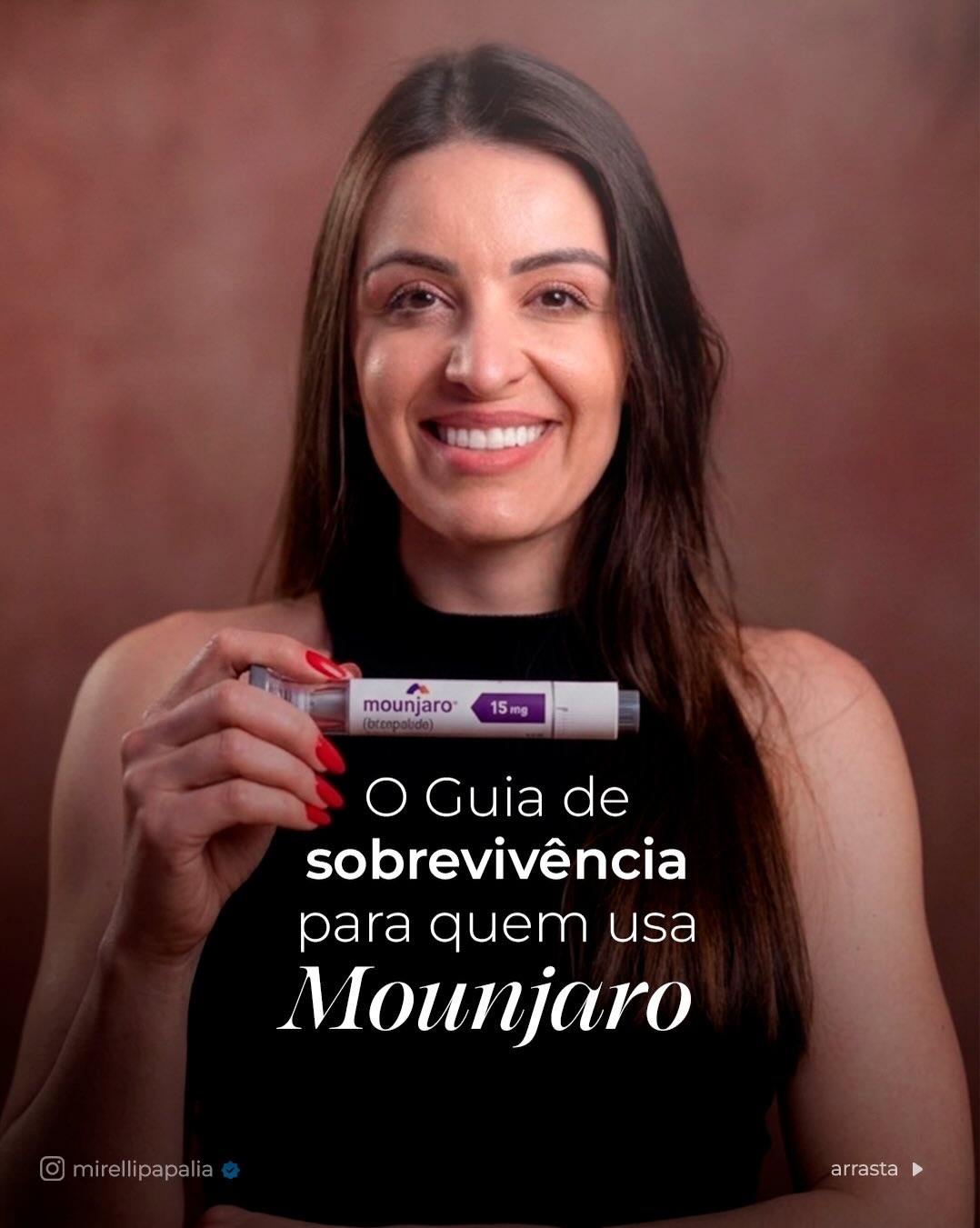Nutricionista Mirelli Papalia Facebook ad: Usar injetáveis para emagrecer sem acompanhamento…