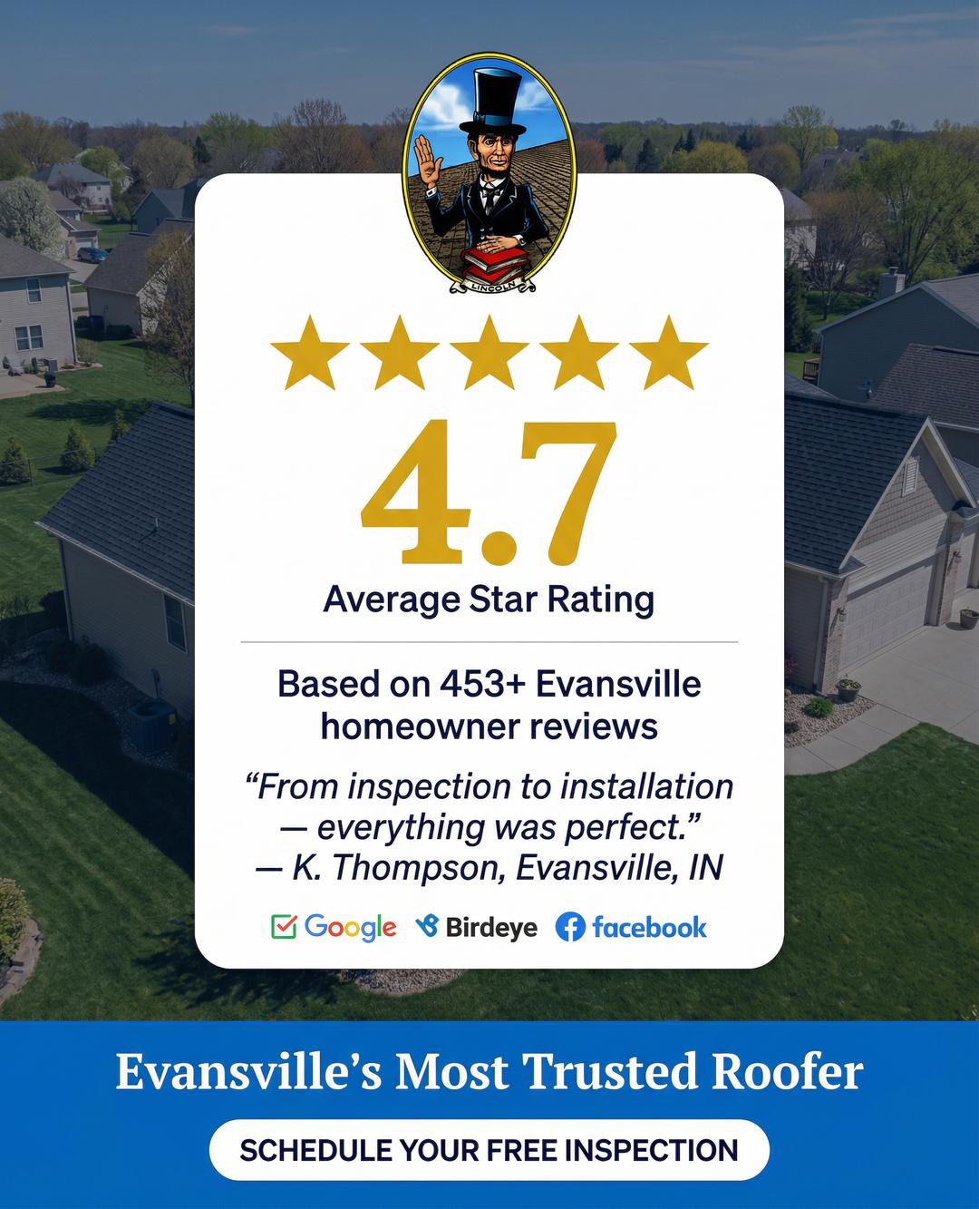 Honest Abe Roofing Evansville Facebook ad