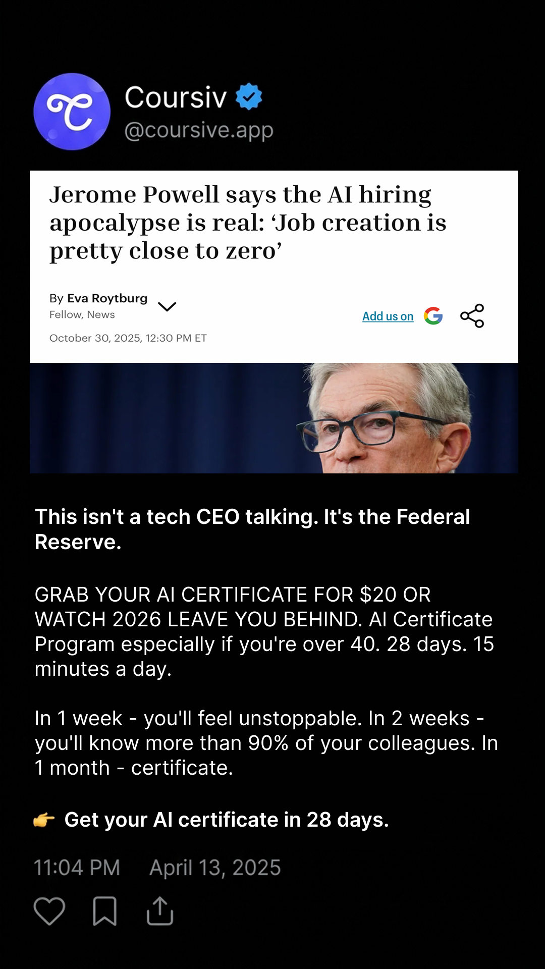 AI Simplified Facebook ad