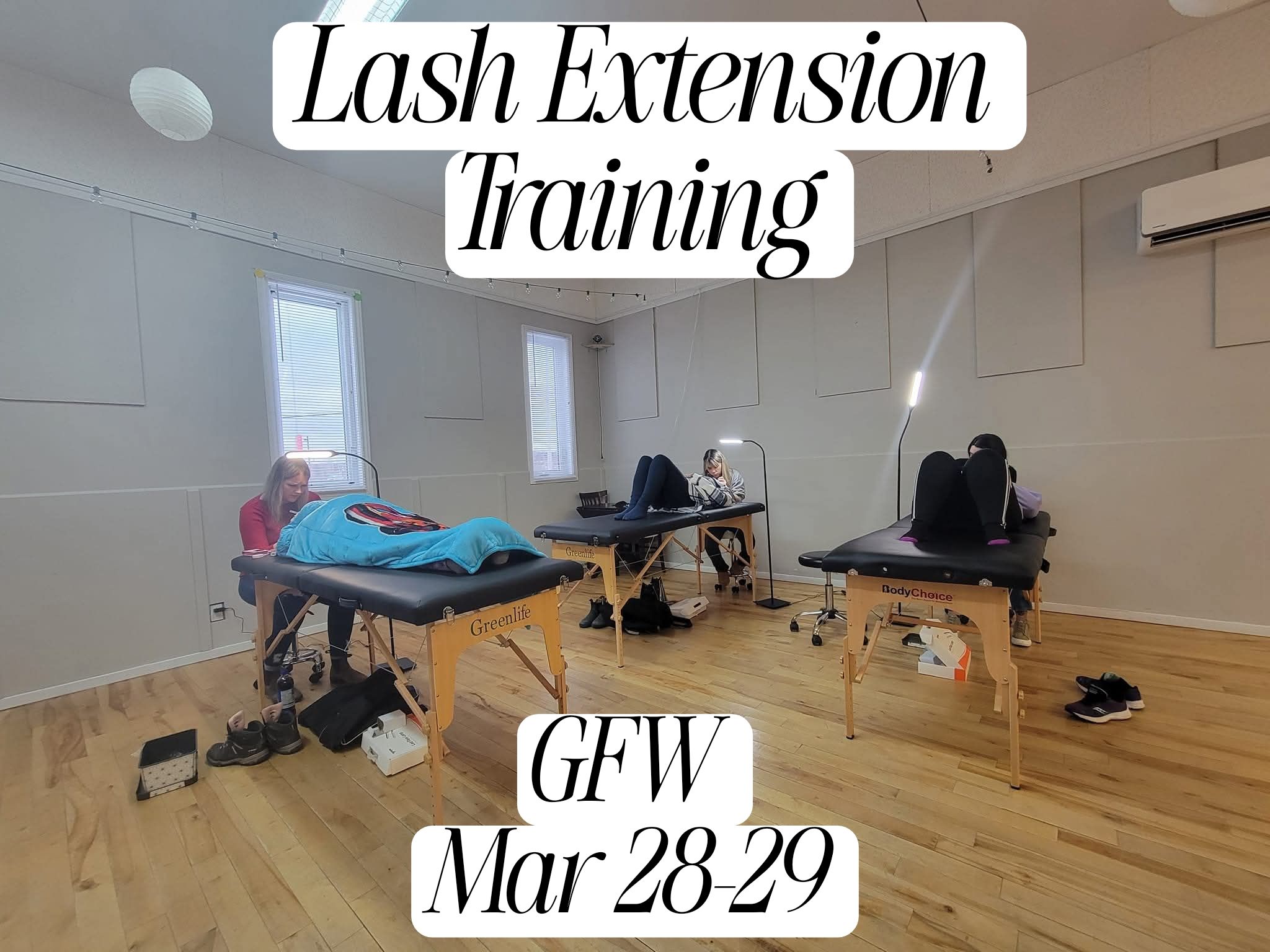 MK Beauty Facebook ad: Lash Extension Training coming Mar 28/29 in GFW.