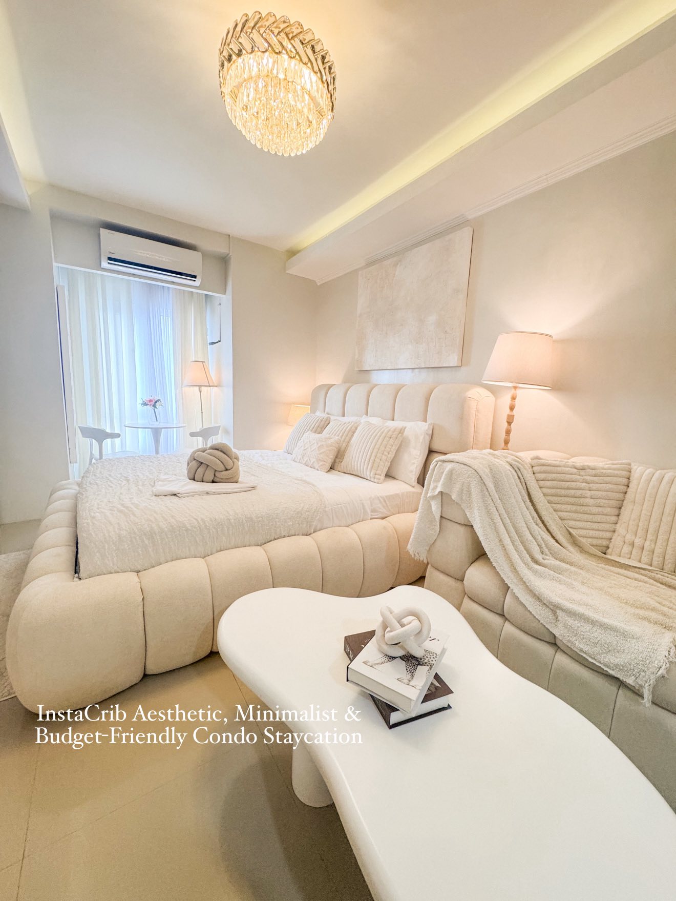 InstaCrib Aesthetic, Minimalist & Budget-Friendly Condo Staycation Facebook ad: 𝐂𝐔𝐃𝐃𝐋𝐄 𝐖𝐄𝐀𝐓𝐇𝐄𝐑 𝐀𝐏𝐏𝐑𝐎𝐕𝐄𝐃!