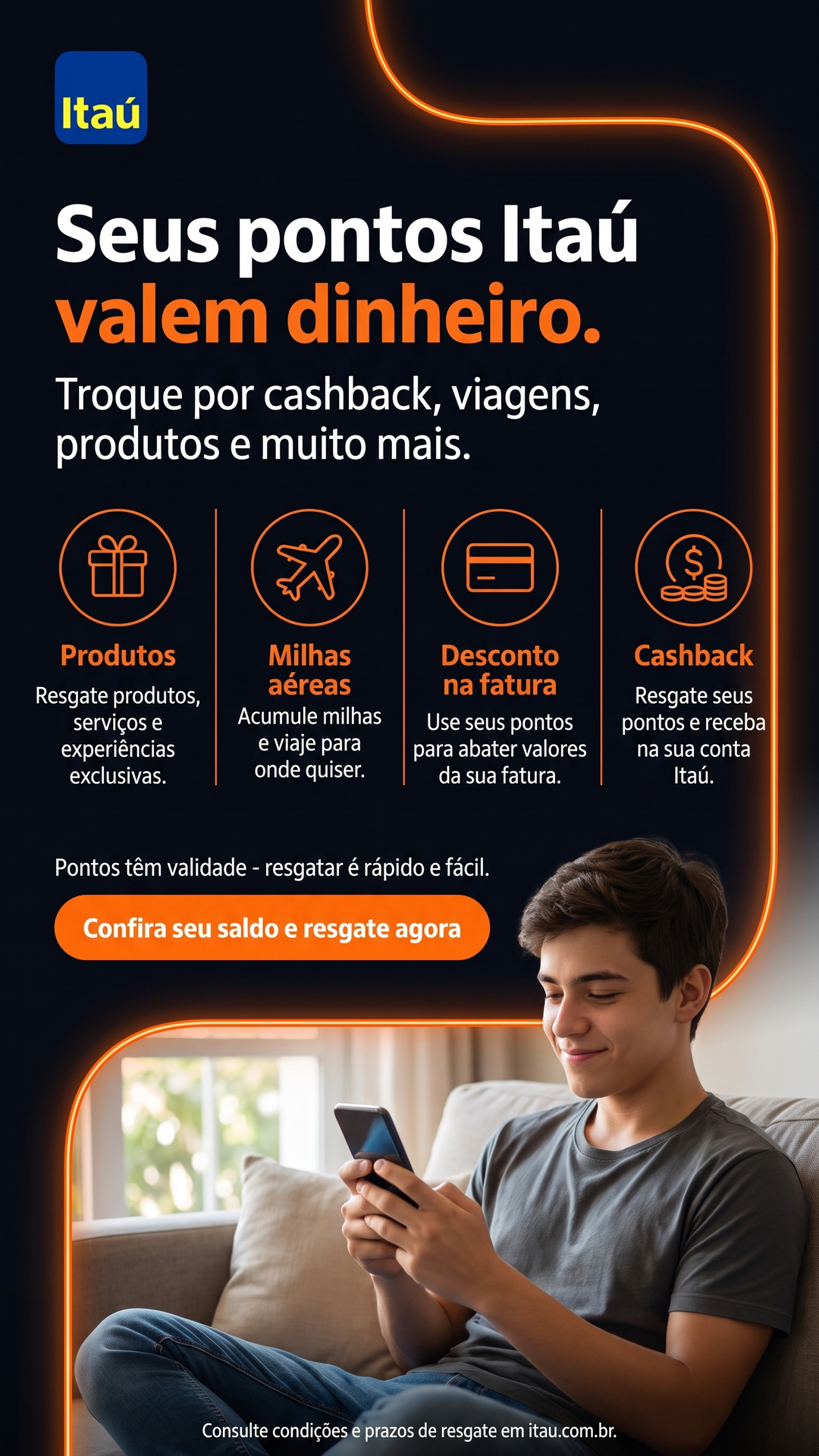 Central de Resgate de Pontos Facebook ad: Ganhe pontos e troque por viagens, produtos e cashback