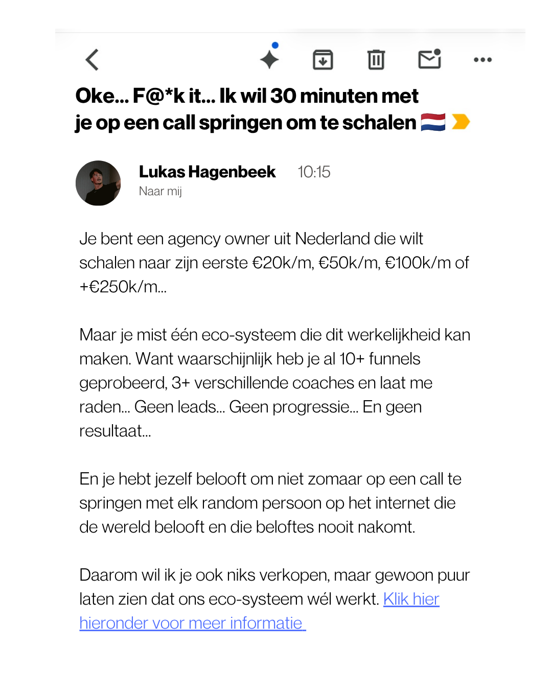 Niels De Wildt Facebook ad: Oke. Het zal maar moeten.
