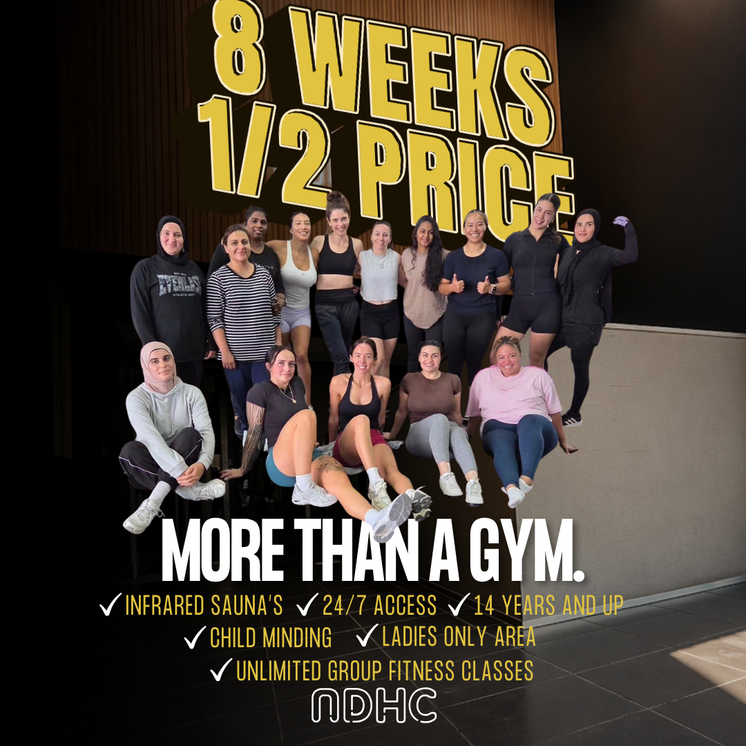 New Dimensions Health Club Facebook ad: 8 Weeks Half Price When You Join Onlin This Month