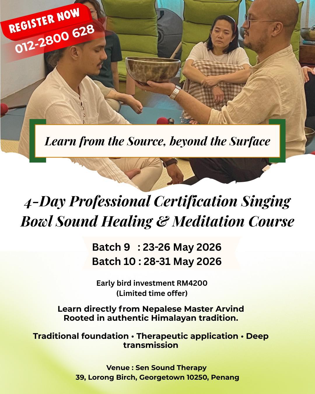 森颂钵音疗 Sen Singing Bowl Sound Therapy Facebook ad: In a world full of online certifications