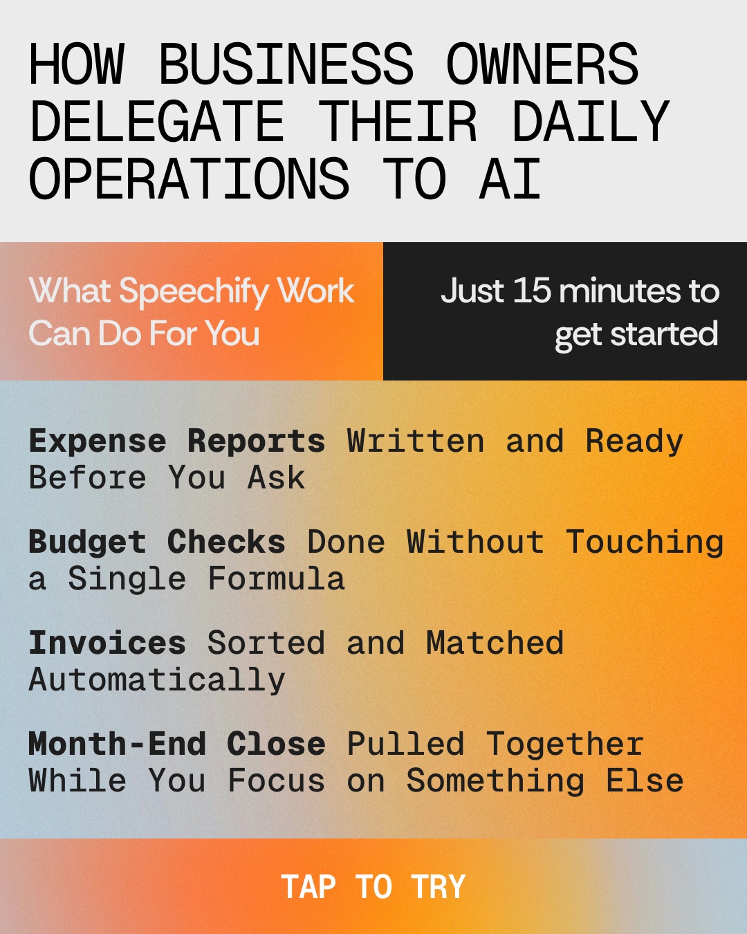 Speechify Work Facebook ad