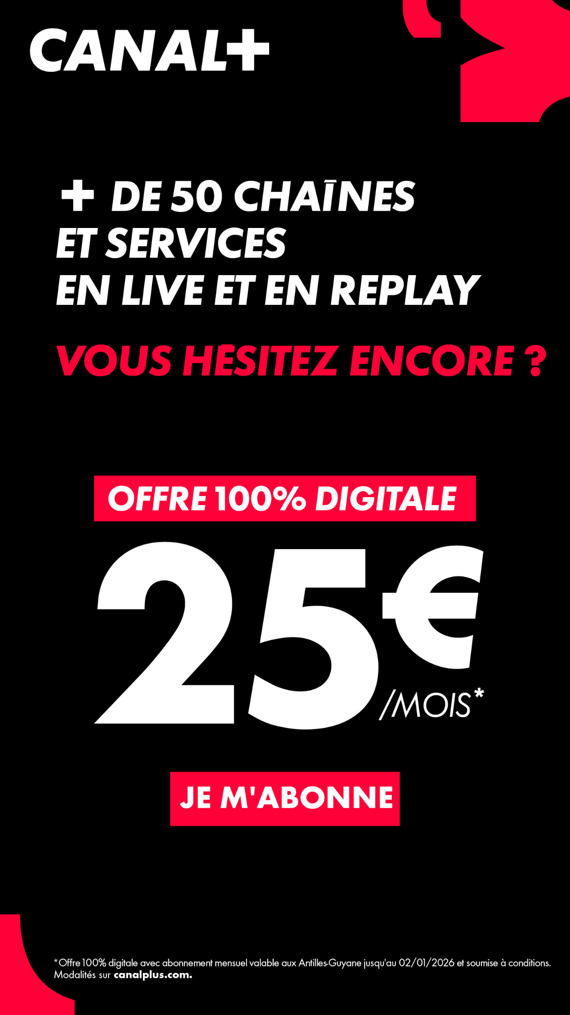 CANAL+ Caraïbes Facebook ad from Jan 8, 2026