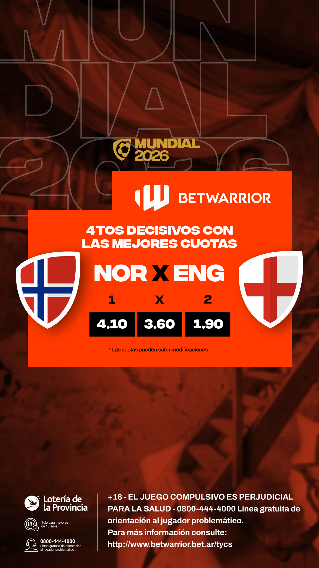 BetWarrior Argentina Facebook ad from Jul 8, 2026