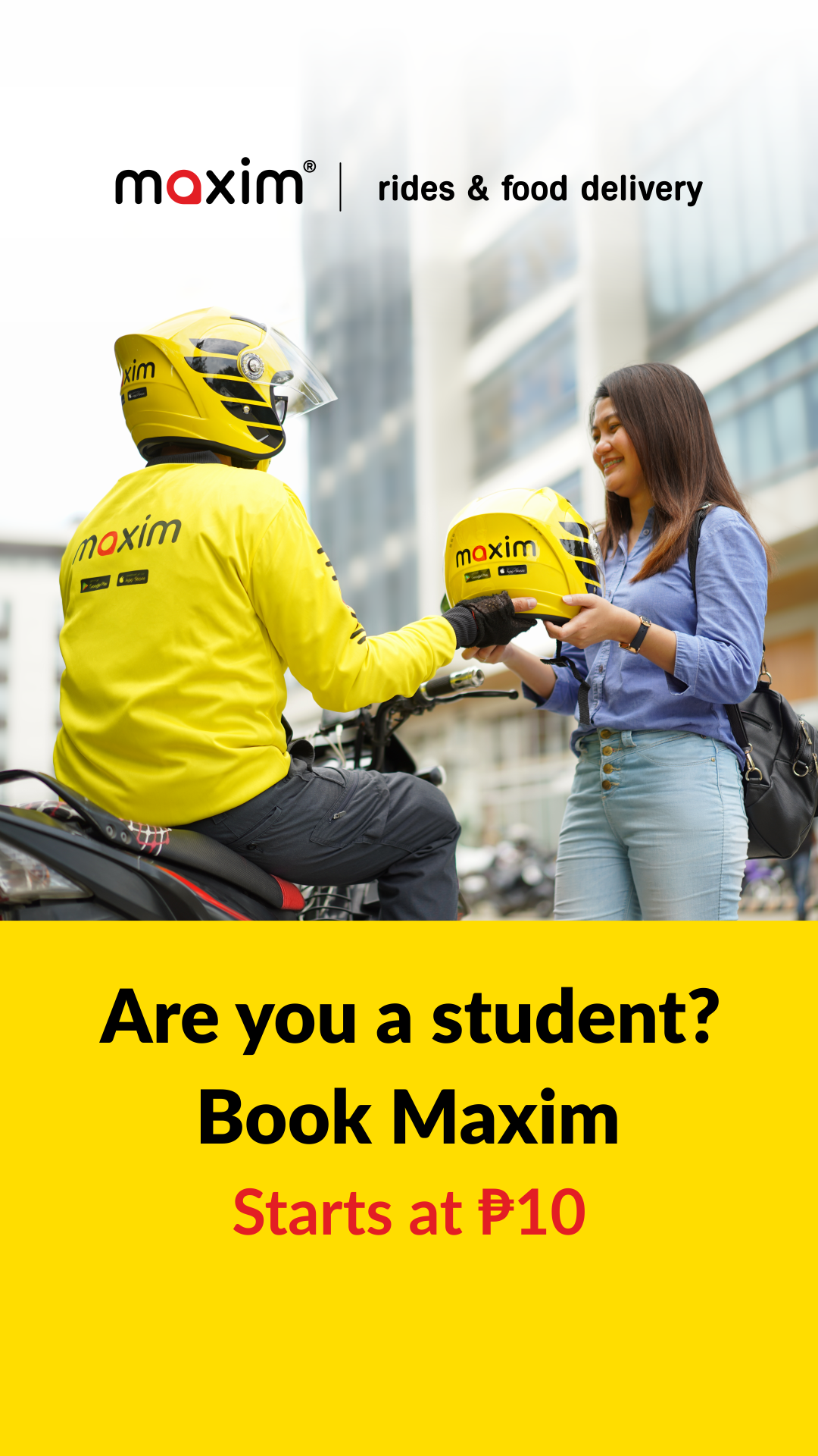 Maxim - rides&food delivery. Zamboanga Facebook ad
